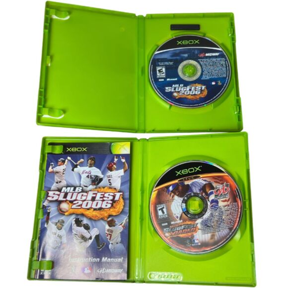 Lot of 2: MLB Slugfest Loaded & 2006 (Microsoft, Xbox) Video Game Discs & Cases - Picture 3 of 3